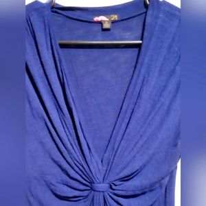 Forever 21 women's size large royal purple short sleeved dress top